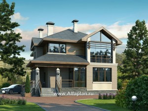 Проекты домов Альфаплан - «Вектор» - современный загородный коттедж - превью основного изображения