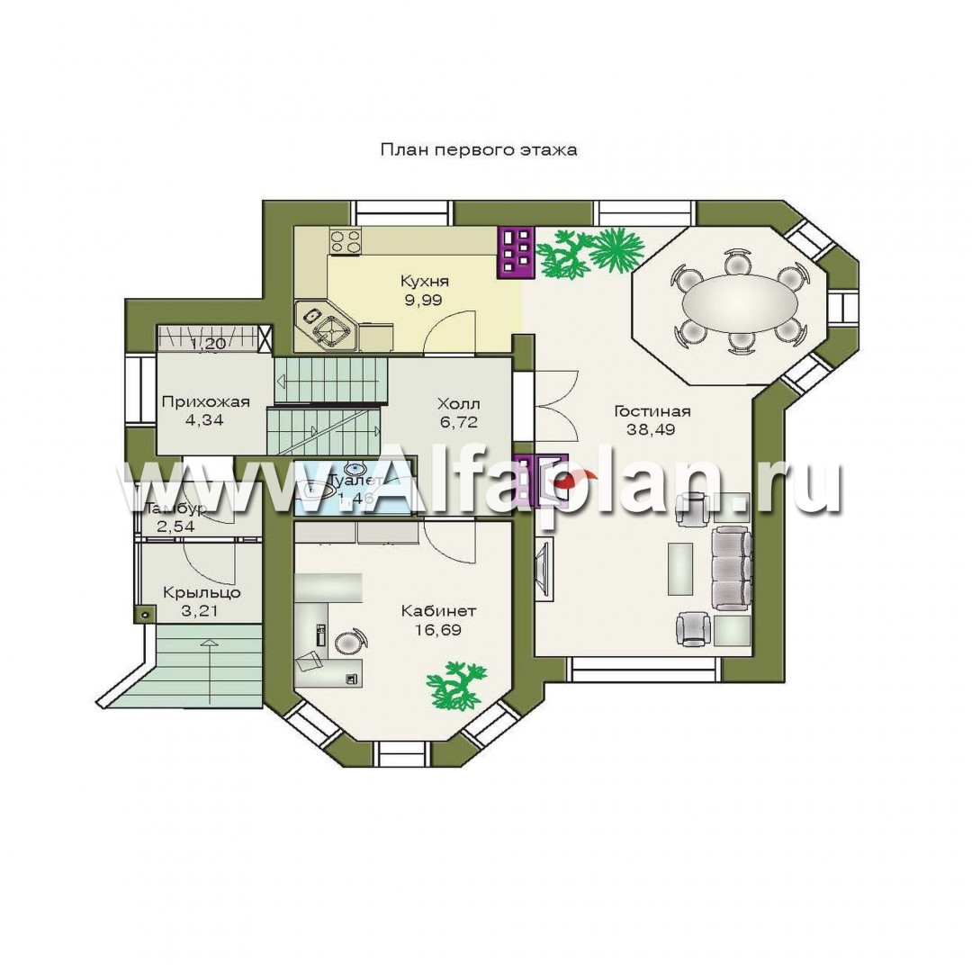 Проекты домов Альфаплан - «Корвет» - трехэтажный коттедж - - изображение плана проекта №2