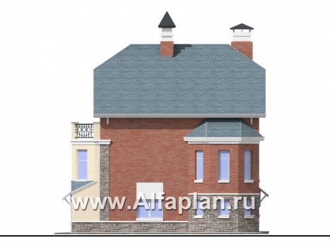 Проекты домов Альфаплан - «Корвет» - трехэтажный коттедж - - превью фасада №2