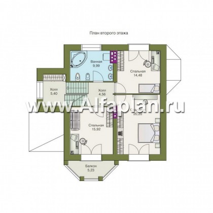 Проекты домов Альфаплан - «Корвет» - трехэтажный коттедж - - превью плана проекта №3