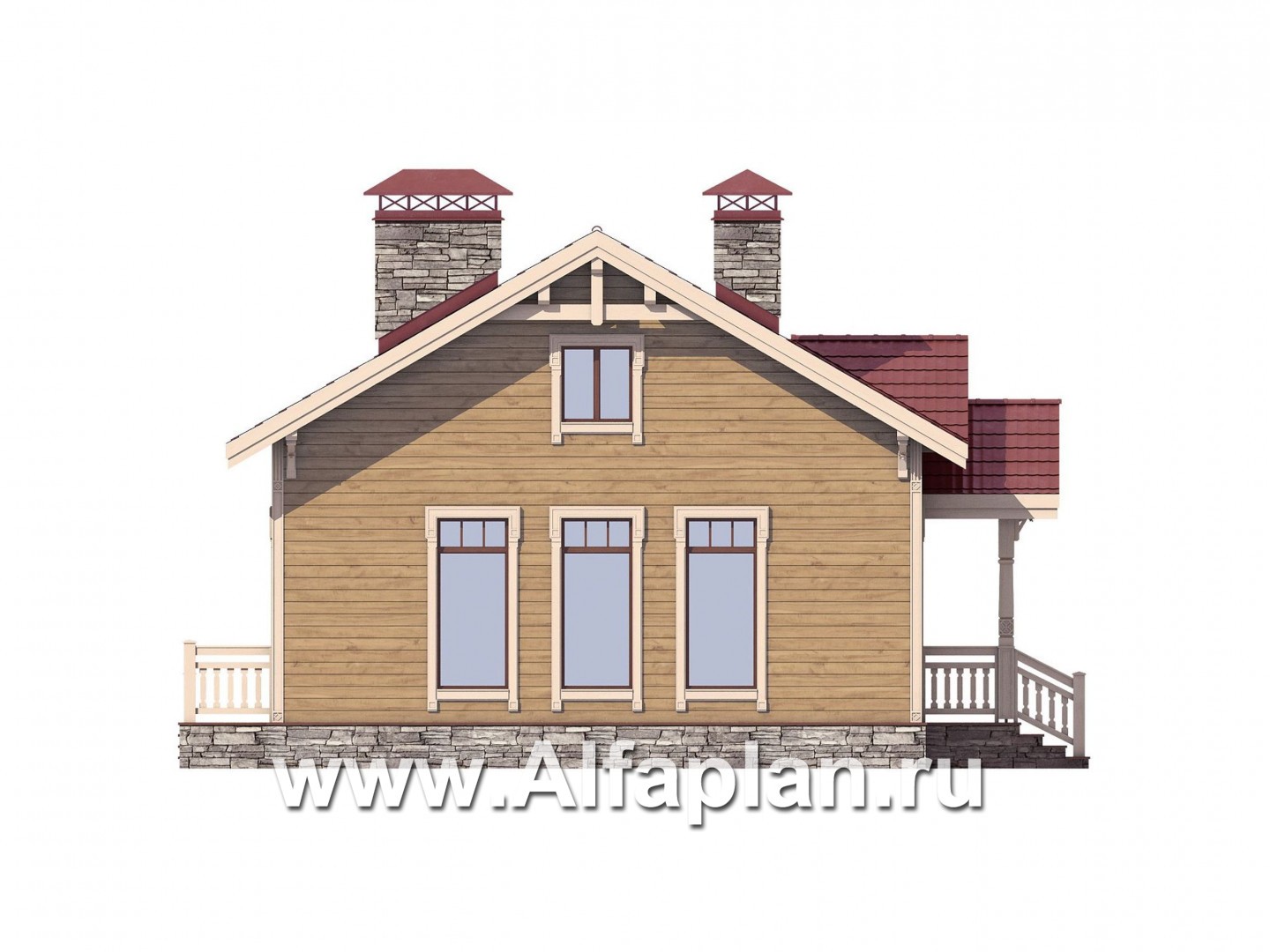 Проекты домов Альфаплан - Простой экономичный дом из газобетона - изображение фасада №2