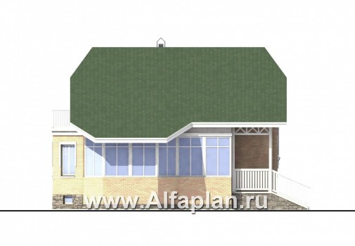 Проекты домов Альфаплан - «Стиль»  - экономичный коттедж с подвалом - превью фасада №3