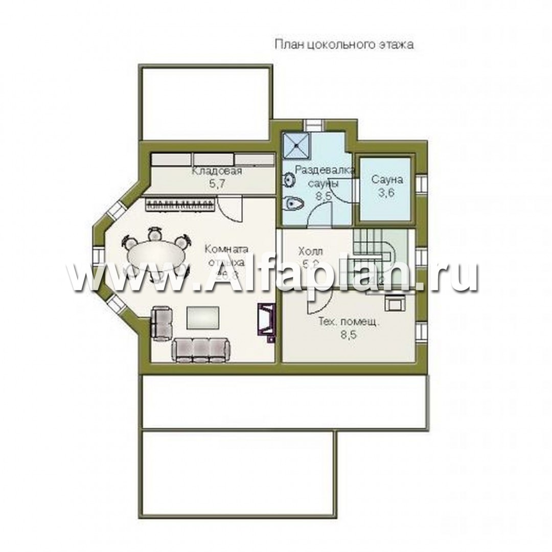 Проекты домов Альфаплан - «Конформ» - экономичный и комфортабельный дом из блоков - изображение плана проекта №1