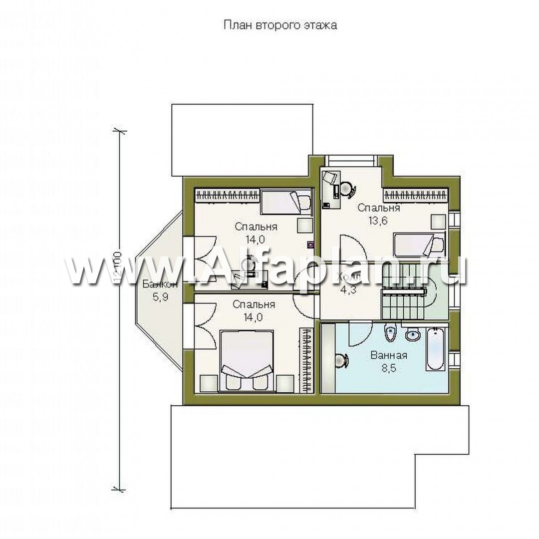 Проекты домов Альфаплан - «Конформ» - экономичный и комфортабельный дом из блоков - план проекта №3