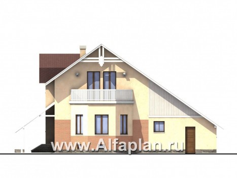 Проекты домов Альфаплан - «Конформ» - экономичный и комфортабельный дом из блоков - превью фасада №4