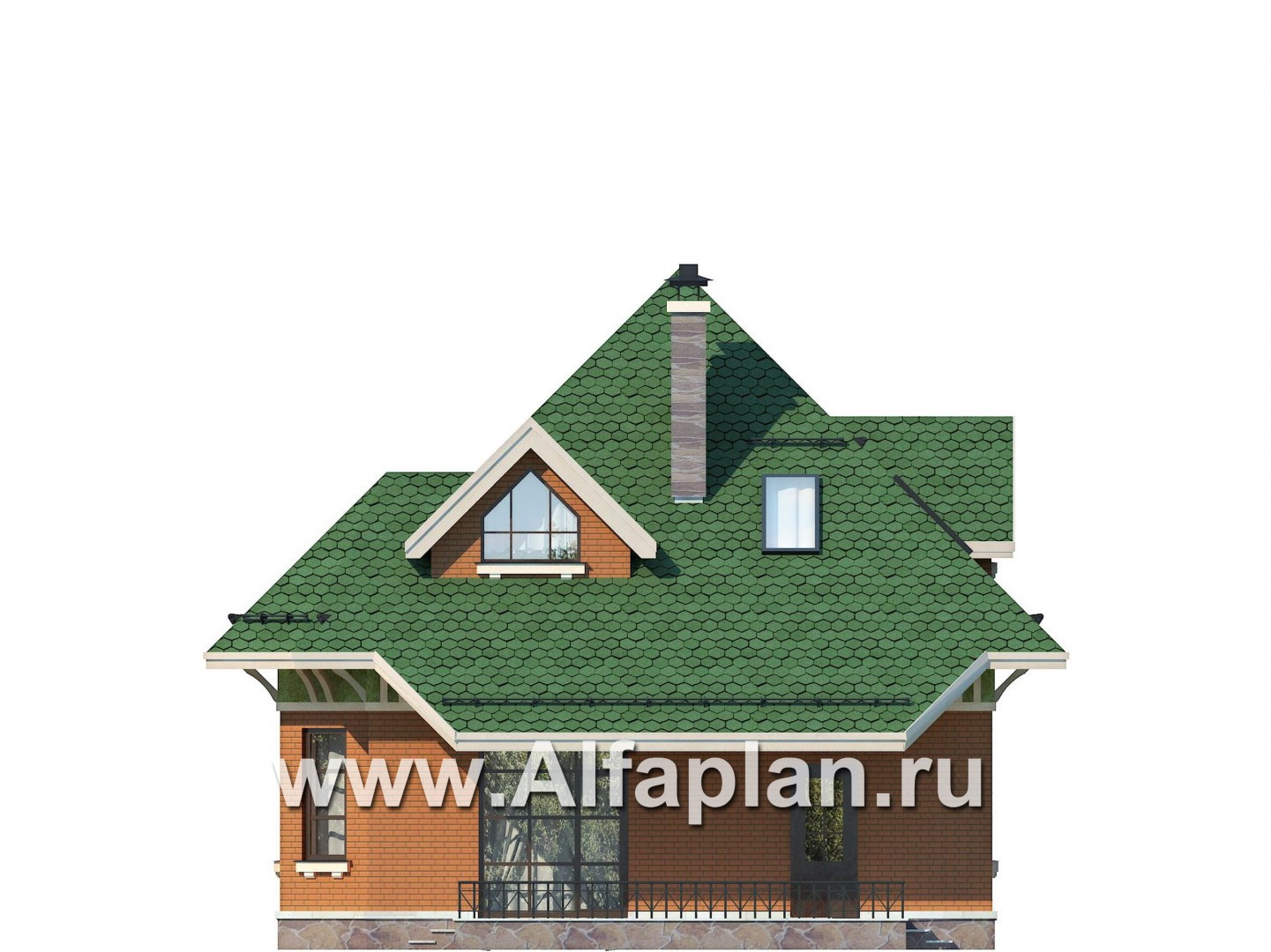 Проекты домов Альфаплан - Мансардный дом для небольшого участка - изображение фасада №3