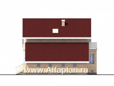 Проекты домов Альфаплан - «Конформ»  - загородный дом с гаражом и верандой - превью фасада №2