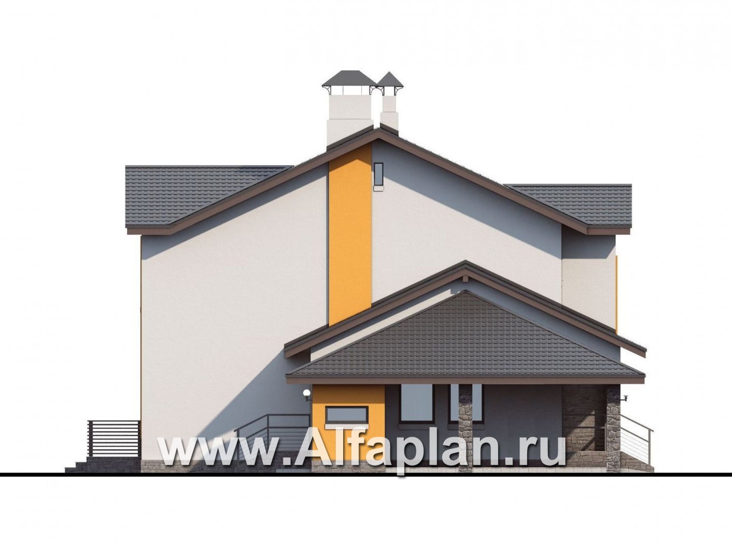 Проекты домов Альфаплан - «Скандинавия» - современный коттедж с удобной планировкой - изображение фасада №3