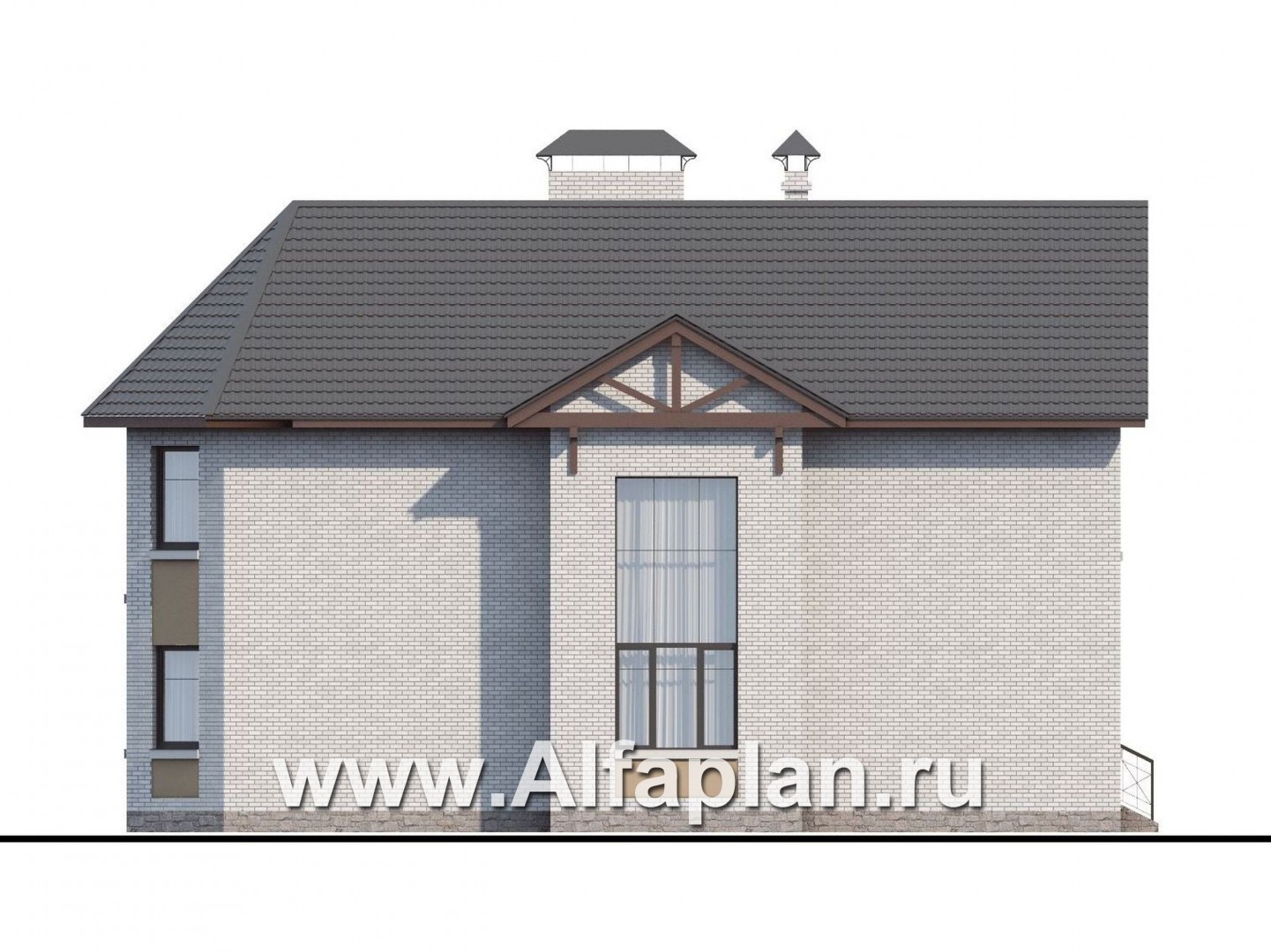 Проекты домов Альфаплан - «Чистые пруды» - компактный дом со вторым светом - изображение фасада №2