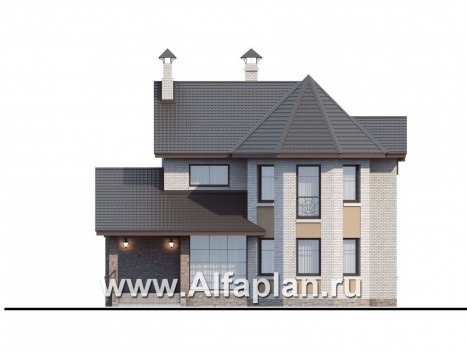 Проекты домов Альфаплан - «Чистые пруды» - компактный дом со вторым светом - превью фасада №1