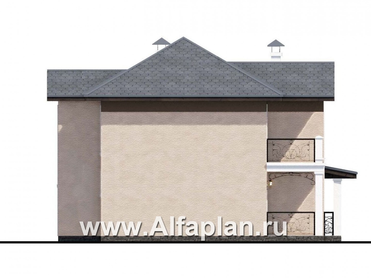 Проекты домов Альфаплан - «Модерн» - каркасный дом в стиле начала 20-го века - изображение фасада №3
