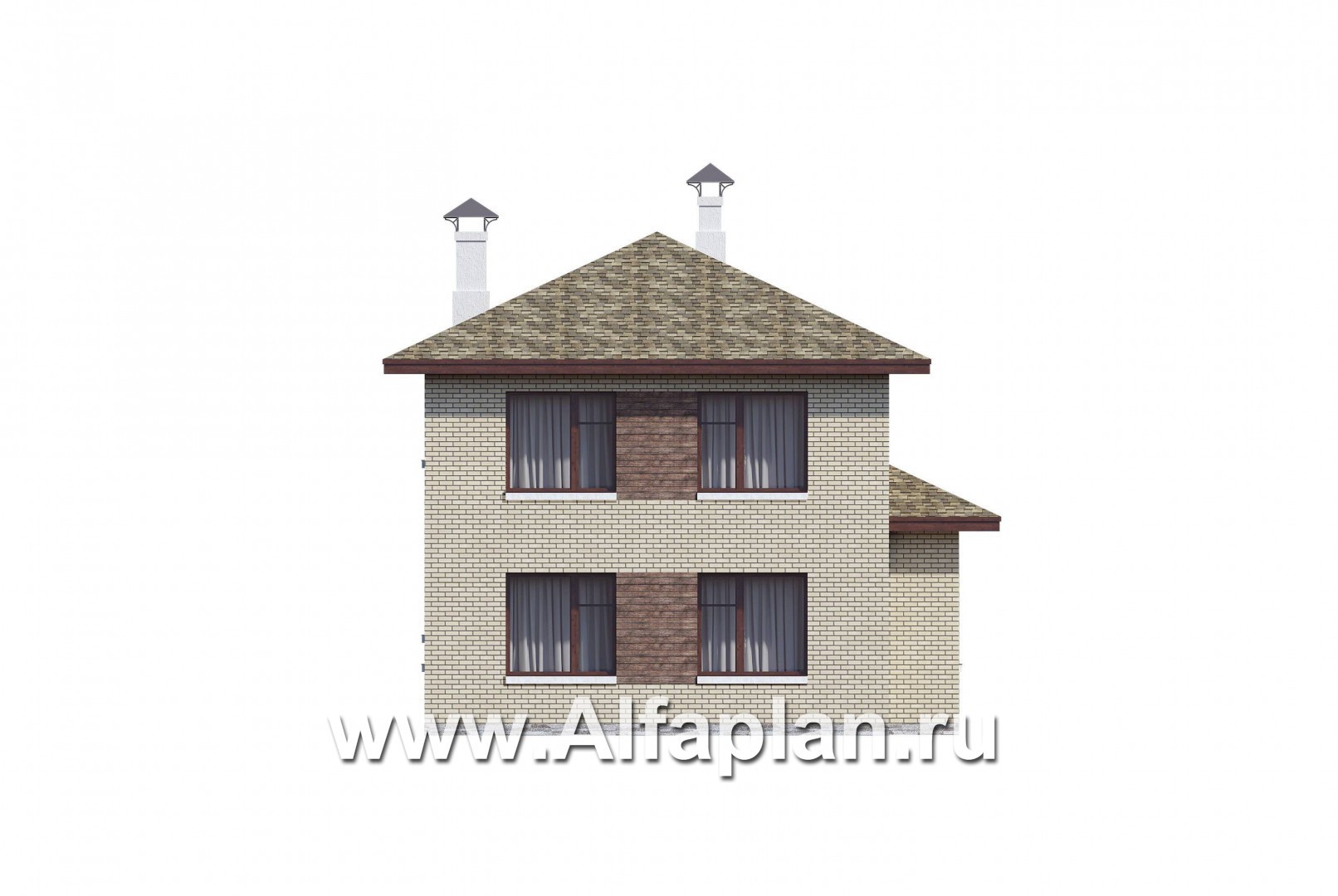 «Рациональ» - проект двухэтажного дома из кирпича, с балконом - фасад дома