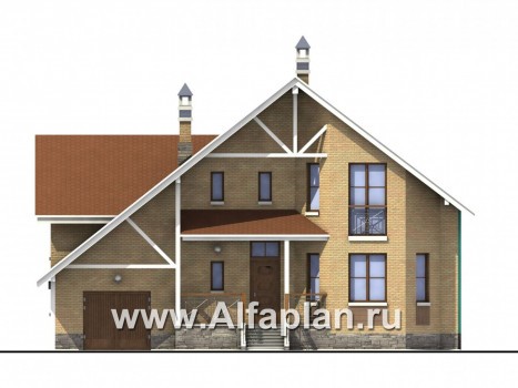 Проекты домов Альфаплан - «Престиж» - удобный и просторный коттедж - превью фасада №1