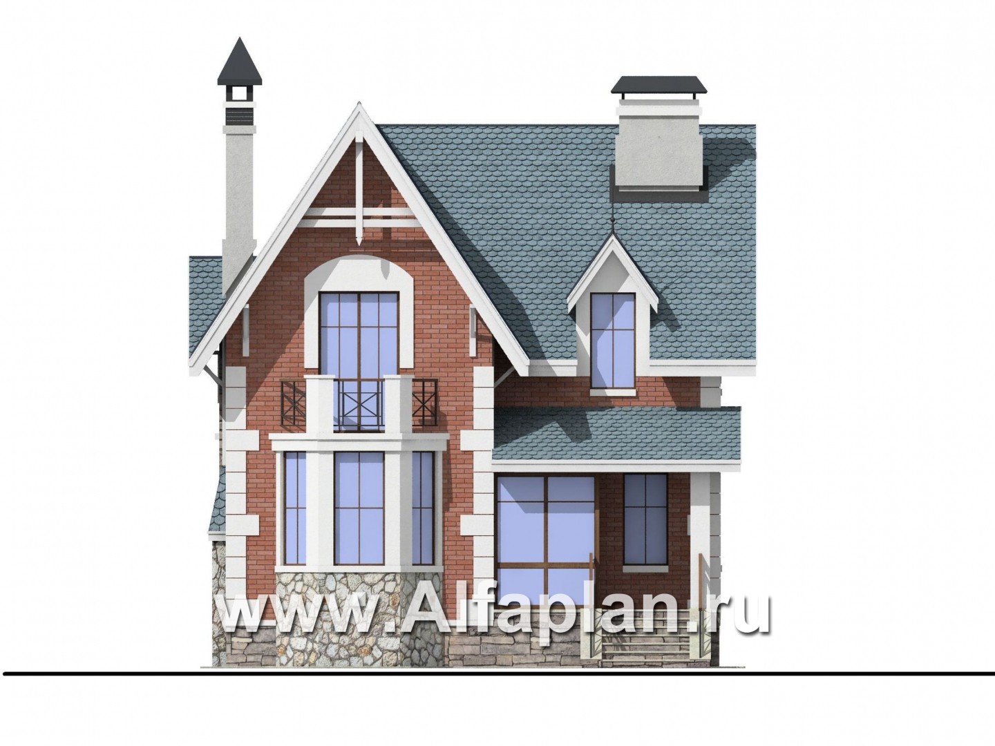 Проекты домов Альфаплан - «Стелла»- компактный дом для маленького участка  - изображение фасада №1