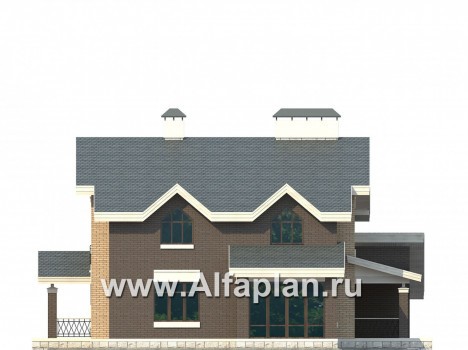 Проекты домов Альфаплан - Современный дом с гаражом на две машины - превью фасада №3