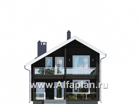 Проекты домов Альфаплан - Удобный дом-дача для загородного отдыха - превью фасада №1