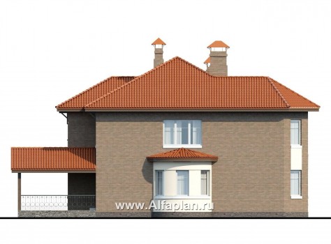 Проекты домов Альфаплан - «Митридат» -  коттедж в средиземноморском стиле - превью фасада №3