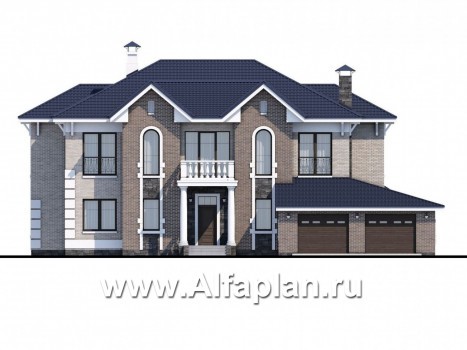 Проекты домов Альфаплан - «Воронцов» - комфортабельная вилла для большой семьи - превью фасада №1