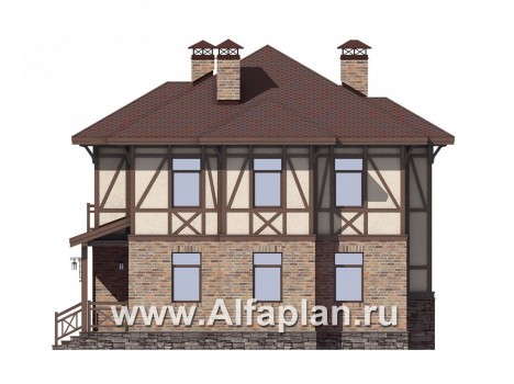 Проекты домов Альфаплан - Удобный двухэтажный дом для большой семьи - превью фасада №2