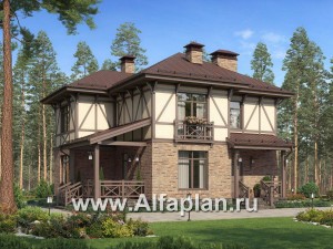 Проекты домов Альфаплан - Удобный двухэтажный дом для большой семьи - превью основного изображения