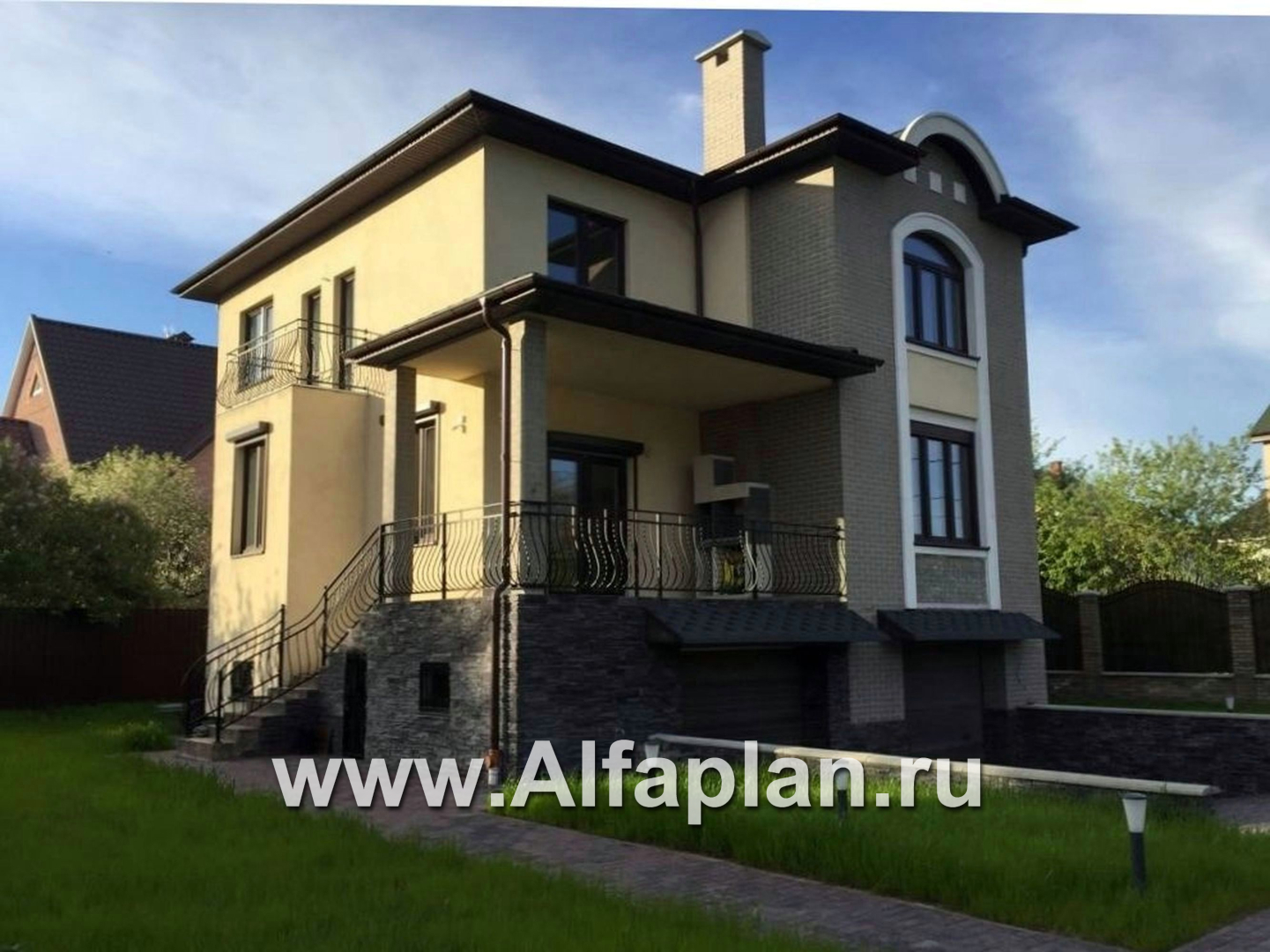Проекты домов Альфаплан - «Юсупов» - особняк с просторной гостиной - дополнительное изображение №4