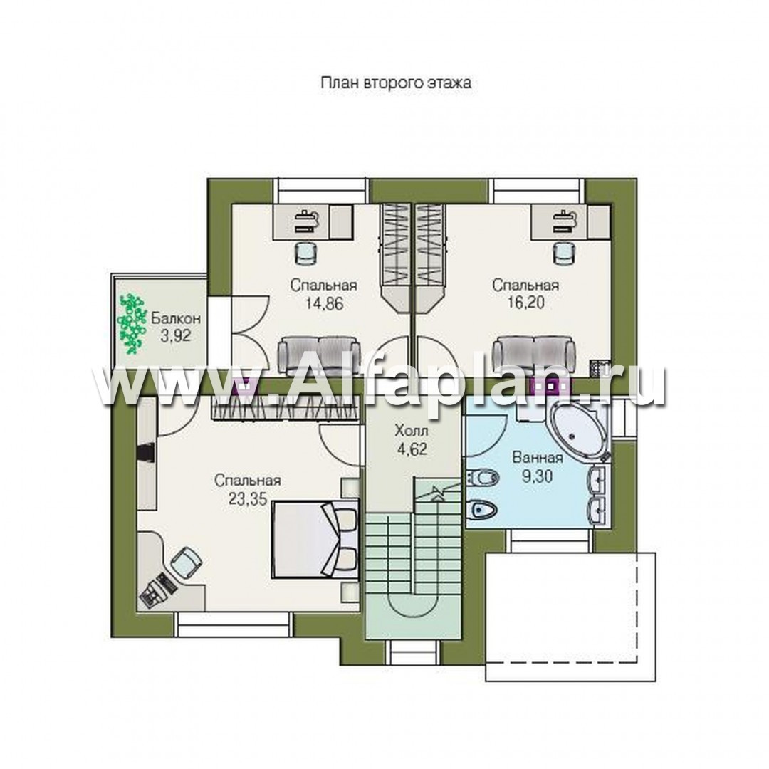 Проекты домов Альфаплан - «Дипломат» - загородный дом с бильярдной - план проекта №2