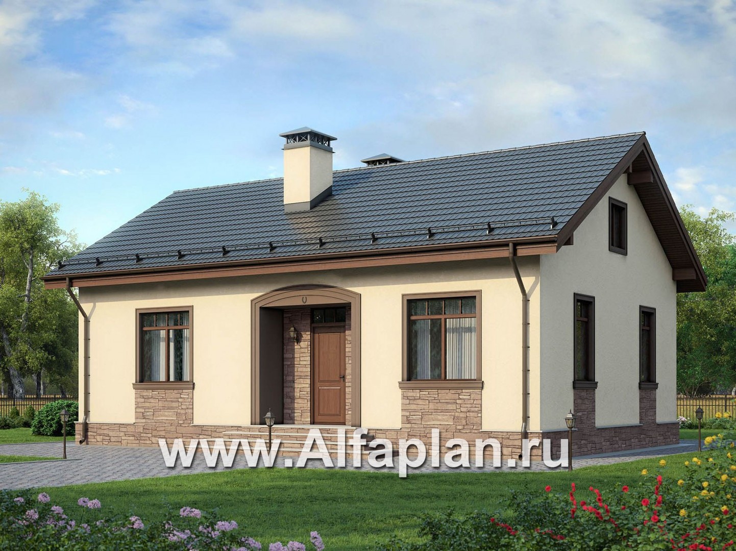 Проекты домов Альфаплан - Комфортабельная дача для небольшой семьи - основное изображение