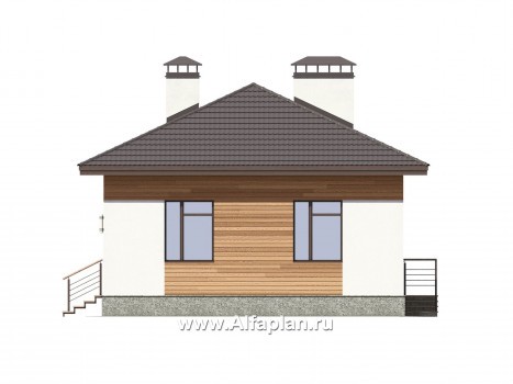 Проекты домов Альфаплан - Уютная дача для небольшой семьи - превью фасада №2