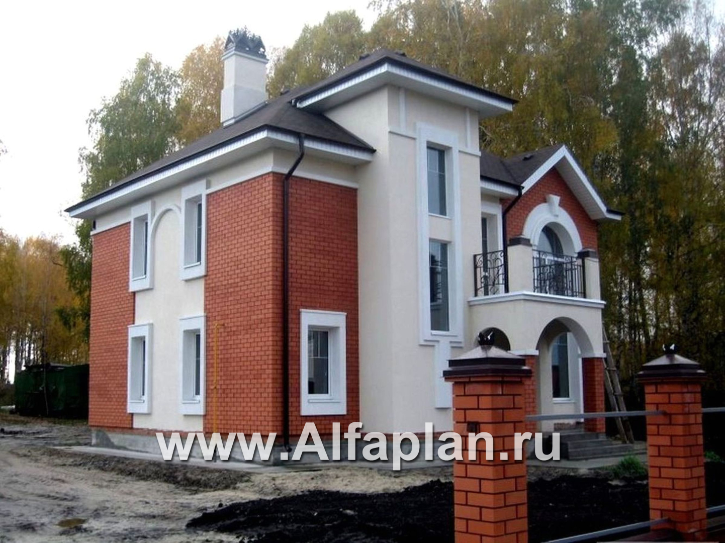 Проекты домов Альфаплан - «Разумовский» - проект двухэтажного дома, с террасой, со вторым светом - дополнительное изображение №4