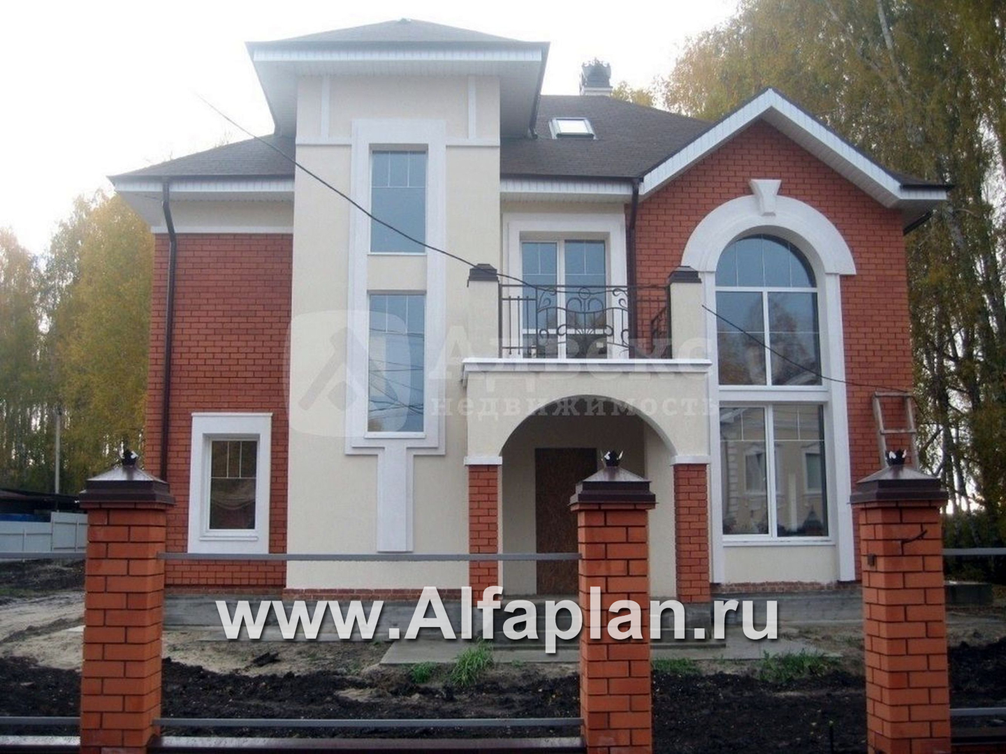 Проекты домов Альфаплан - «Разумовский» - проект двухэтажного дома, с террасой, со вторым светом - дополнительное изображение №5