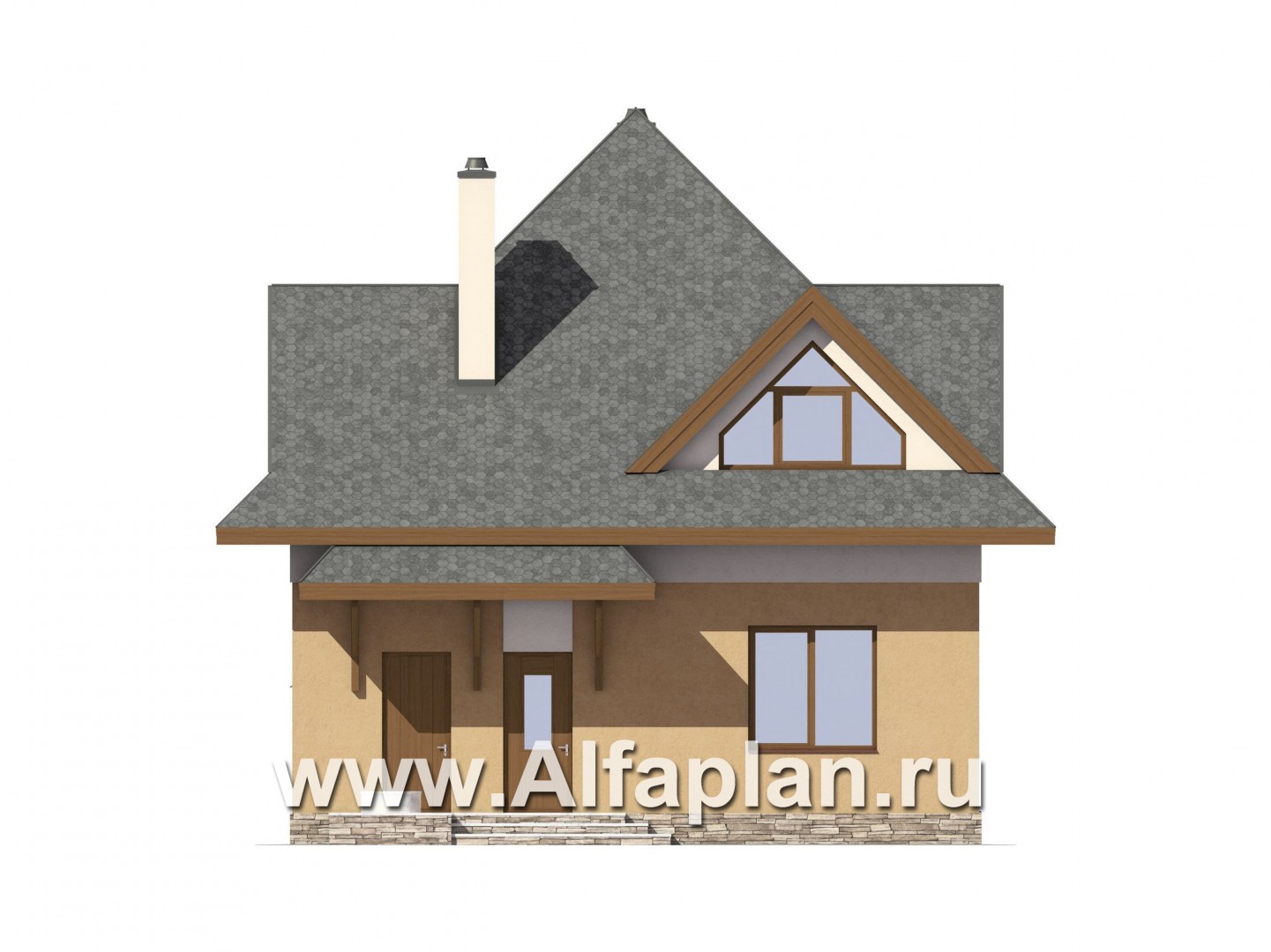 Проекты домов Альфаплан - Экономичный дом с компактным планом - изображение фасада №1