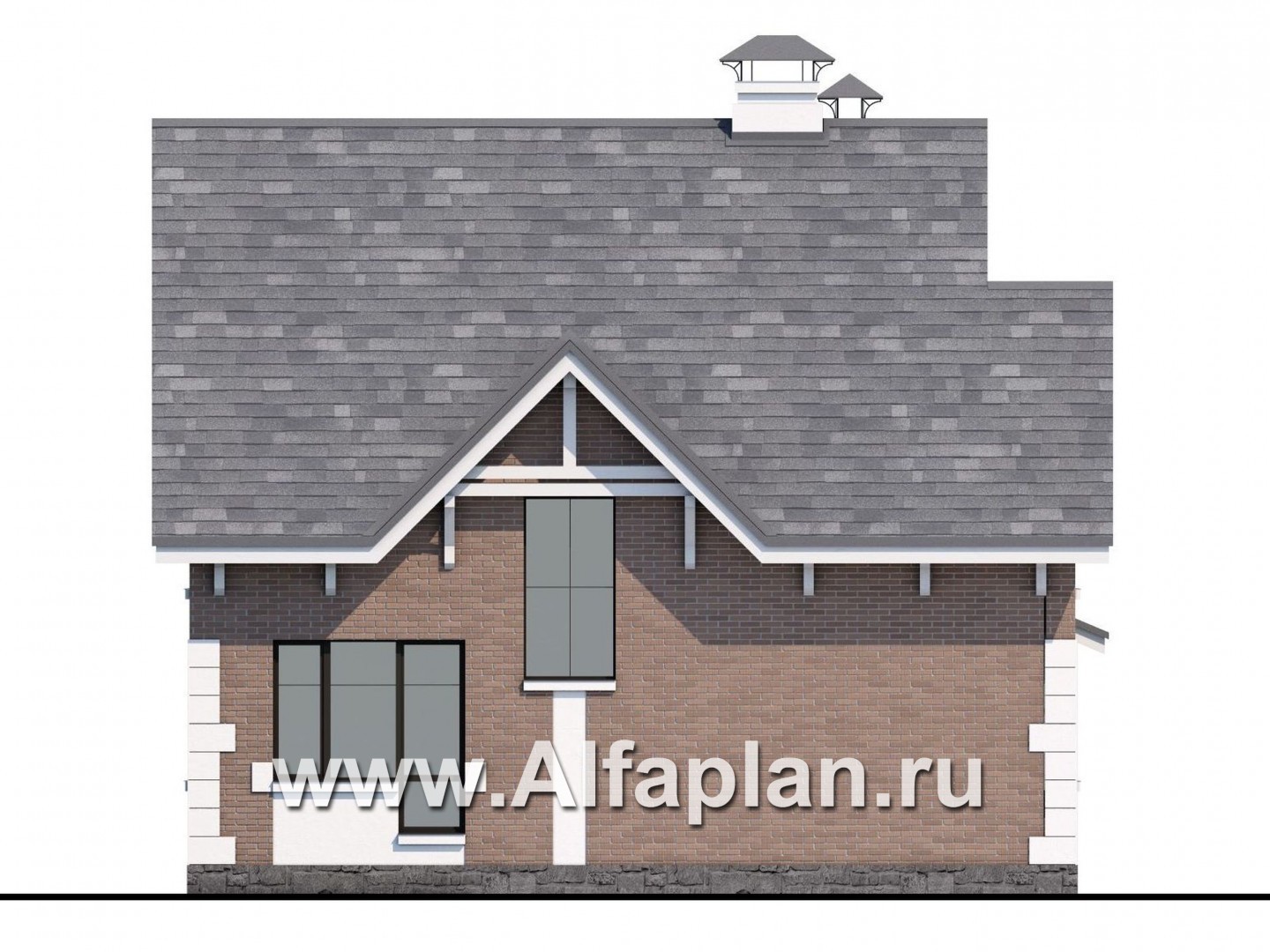 Проекты домов Альфаплан - Кирпичный дом «Боспор» - - изображение фасада №4