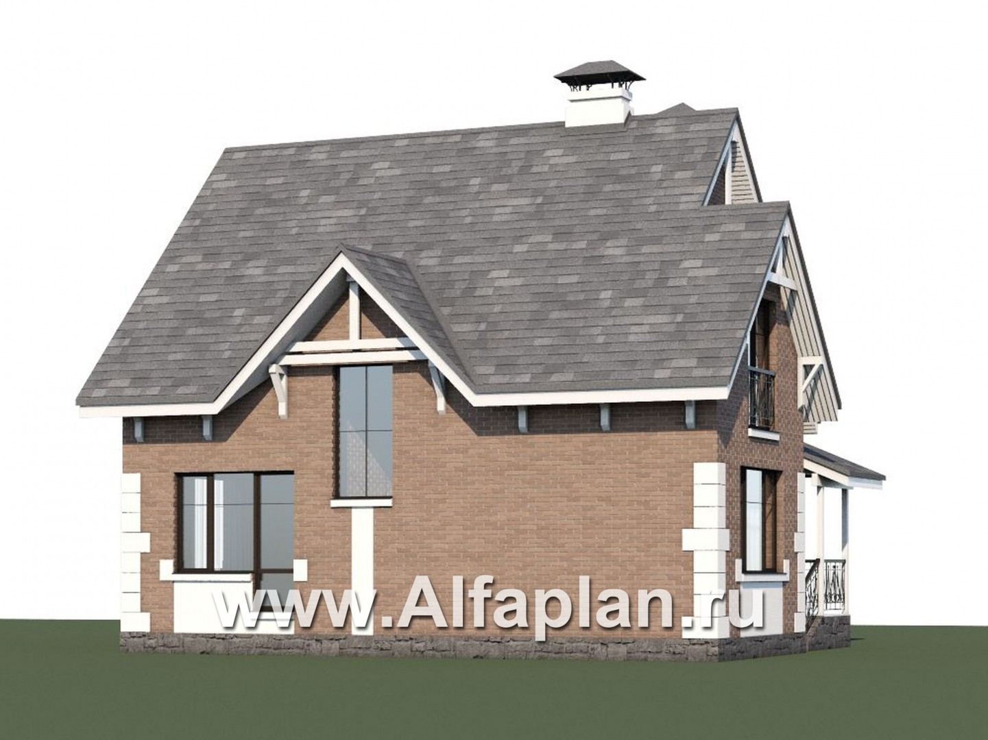 Проекты домов Альфаплан - Кирпичный дом «Боспор» - - дополнительное изображение №1