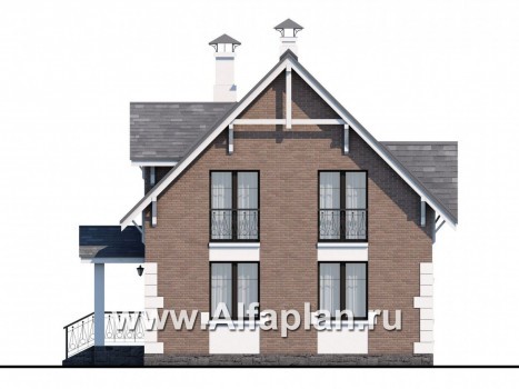 Проекты домов Альфаплан - Кирпичный дом «Боспор» - - превью фасада №2