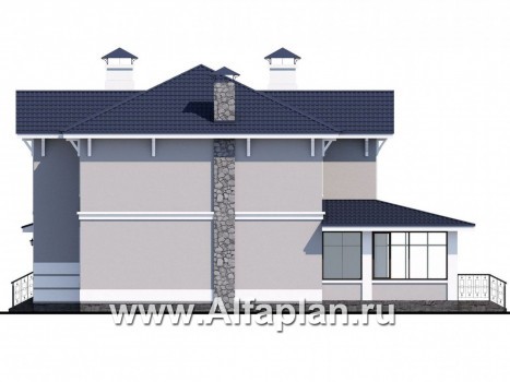 Проекты домов Альфаплан - «Семь ветров» - двухэтажный коттедж с комфортной планировкой - превью фасада №2