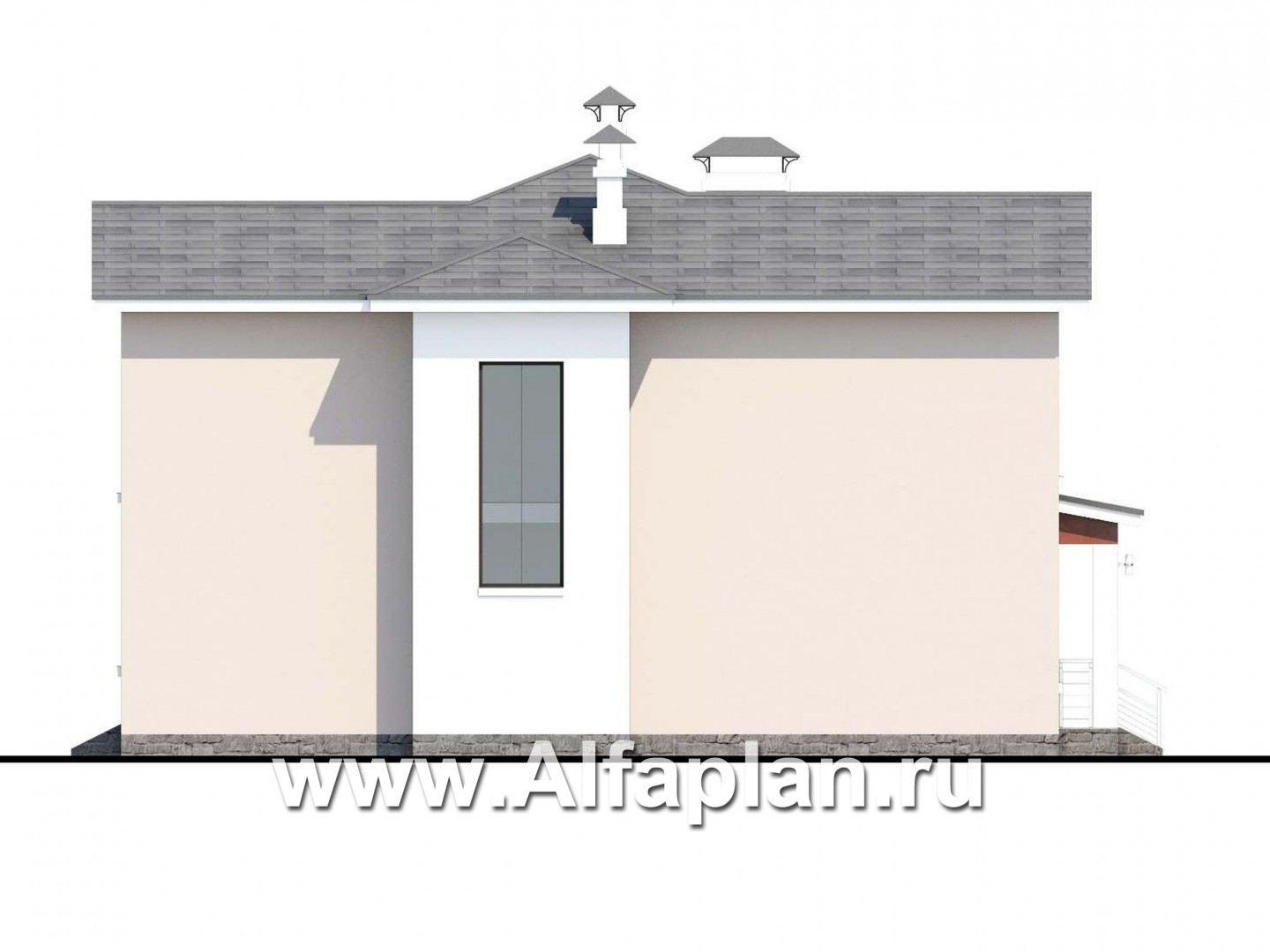 Проекты домов Альфаплан - «Платина» - современный дом в европейской традиции - изображение фасада №2