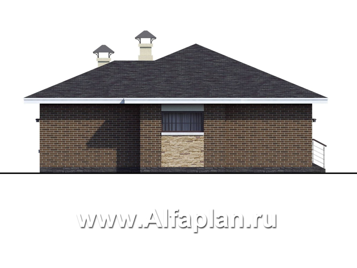 Проекты домов Альфаплан - «Вуокса» - стильный коттедж с комфортной планировкой - изображение фасада №3