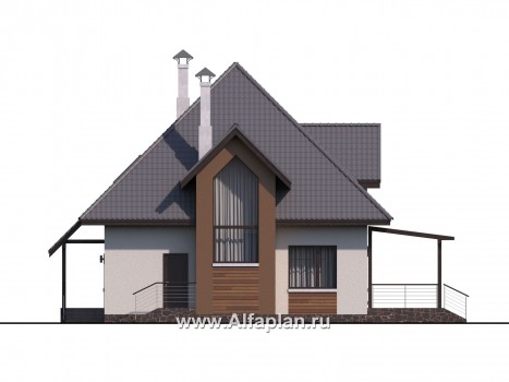 Проекты домов Альфаплан - «Гемма»  - современный мансардный дом - превью фасада №4