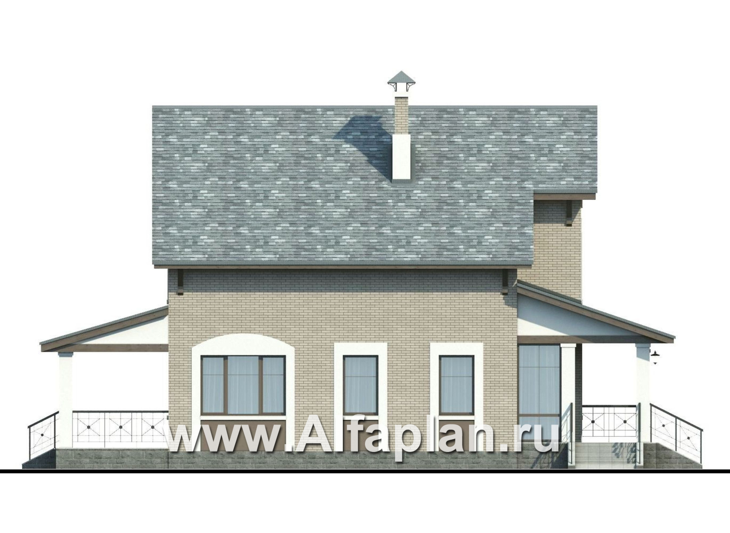 Проекты домов Альфаплан - «Белая ночь»- дом с компактным и комфортным планом - изображение фасада №3