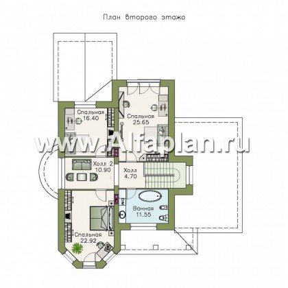 Проекты домов Альфаплан - «Эллада» - компактный особняк --навесом - превью плана проекта №2
