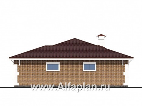 Проекты домов Альфаплан - Дом для отдыха (SPA-комплекс) с бассейном - превью фасада №2