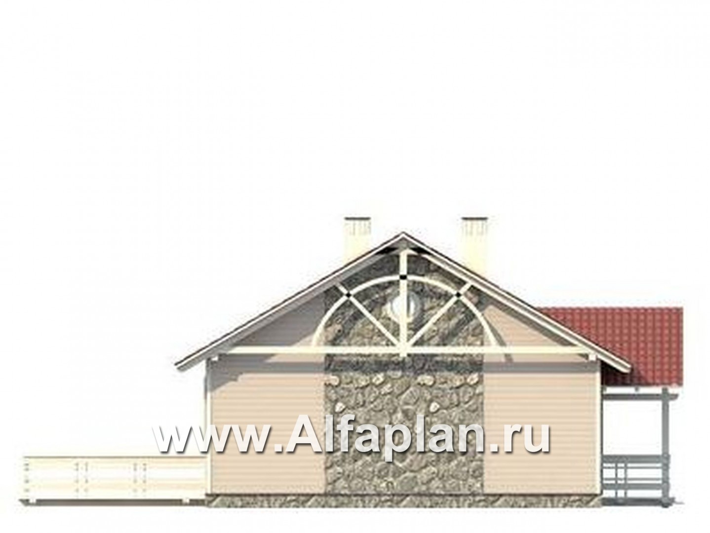 Проекты домов Альфаплан - Небольшой каркасный дом для семейного отдыха - изображение фасада №2