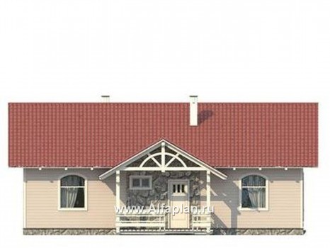 Проекты домов Альфаплан - Небольшой каркасный дом для семейного отдыха - превью фасада №1