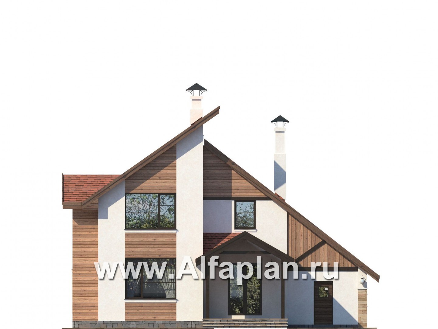 Проекты домов Альфаплан - «Импульс» - современный компактный проект - изображение фасада №4