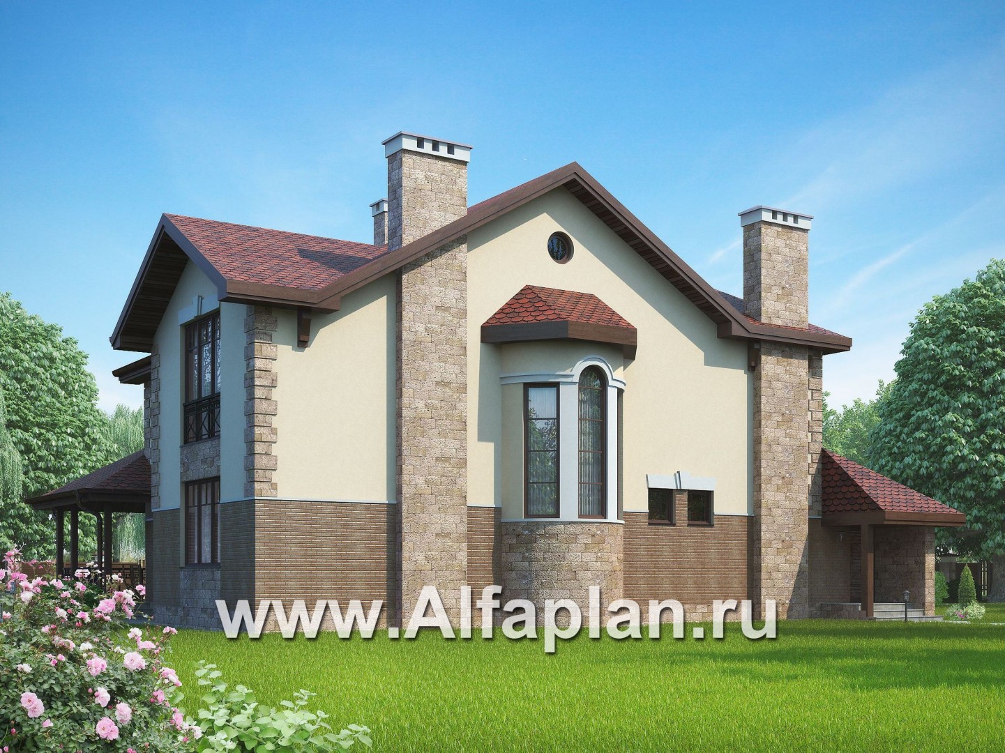 Проекты домов Альфаплан - Двуxэтажный дом с комфортной планировкой - дополнительное изображение №1