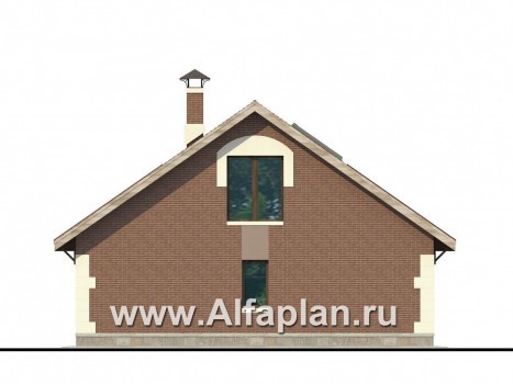 Проекты домов Альфаплан - Проект бани с террасой и студией в мансарде - превью фасада №4