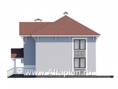 Проекты домов Альфаплан - «Линия жизни» - удобный дом для небольшой семьи - превью фасада №2
