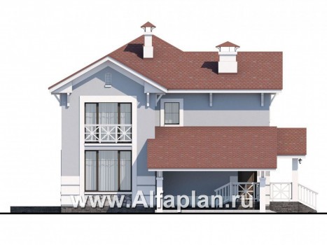 Проекты домов Альфаплан - «Линия жизни» - удобный дом для небольшой семьи - превью фасада №3