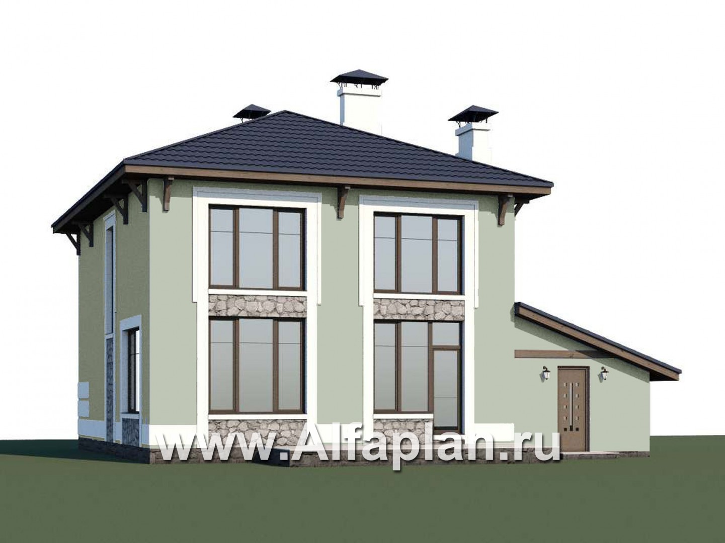 Проекты домов Альфаплан - «Смарт» - вместительный и компактный двухэтажный коттедж - дополнительное изображение №1