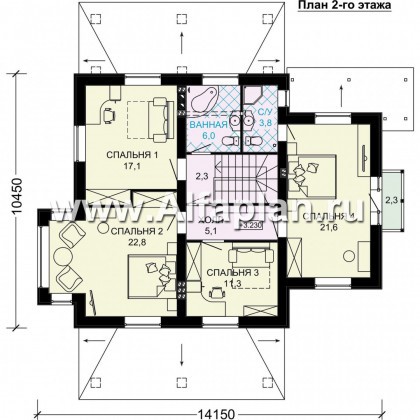 Проекты домов Альфаплан - Двухэтажный особняк с цокольным этажом - превью плана проекта №3